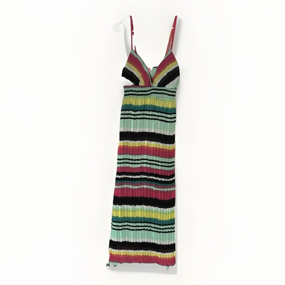 VTG Y2K She's Cool Dress Womens Medium Maxi Watercolor Babydoll Abstract Artsy